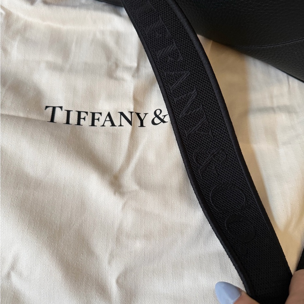 Tiffany & Co. Black Pebbled Leather Shoulder Bag - Picture 2 of 7